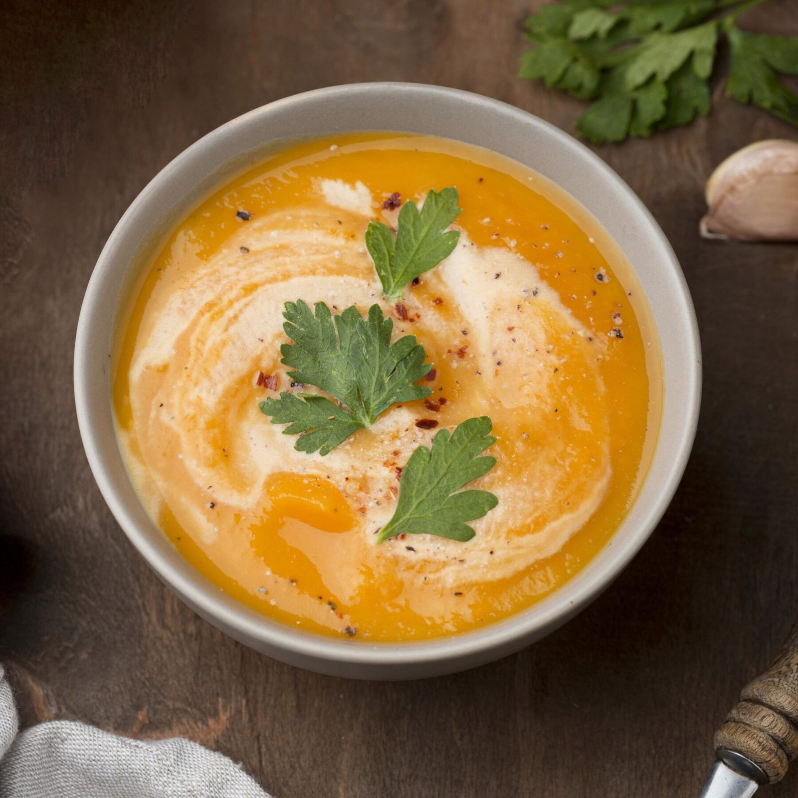 crema-zanahoria Plato con crema de zanahoria