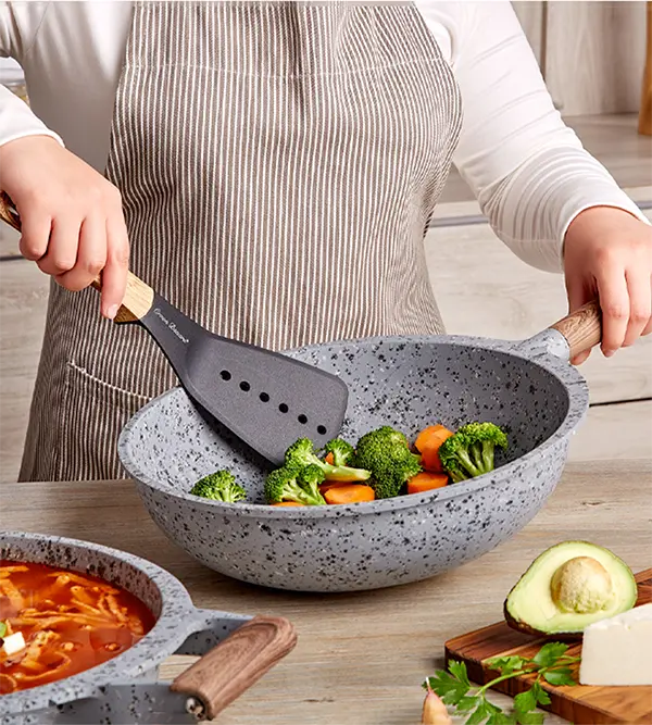 Cocina con menos aceite